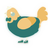A sea and honey chicken with a head pattern