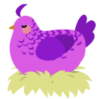 A orchid and violet chicken with a half-lace pattern