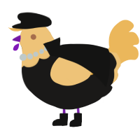 A sable and honey chicken with a head pattern