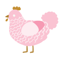 A rose chicken with a lace pattern