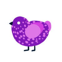 geek bar, a violet and orchid chicken with a speckle pattern