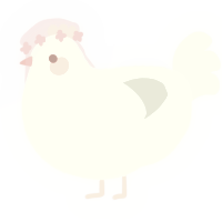 A white and mist chicken with a lace pattern