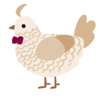 A cream and beige chicken with a lace pattern