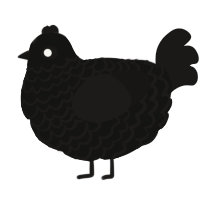 A black and sable chicken with a lace pattern