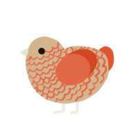 (unnamed), a beige and vermilion chicken with a lace pattern