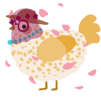A cream and honey chicken with a speckle pattern