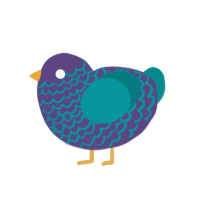 (unnamed), a overcast and teal chicken with a lace pattern