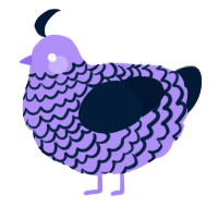 A lilac and tumblr chicken with a lace pattern