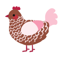 A russet and rose chicken with a lace pattern
