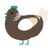 A bark and cream chicken with a neck-band pattern