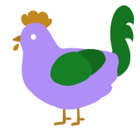 Geoff, a lilac and leaf chicken