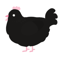 A sable chicken with a neck-speckle pattern