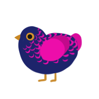 (unnamed), a navy and fuchsia chicken with a half-lace pattern