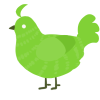 A grass chicken with a bar pattern