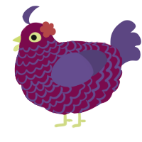 A wine and overcast chicken with a lace pattern