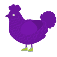 A violet chicken with a lace pattern