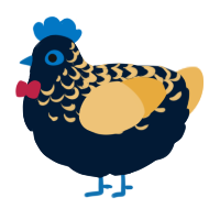 A tumblr and honey chicken with a half-lace pattern