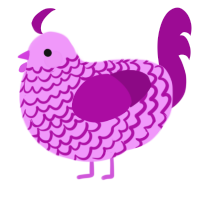 A lavender and plum chicken with a lace pattern