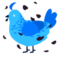 A aqua and sapphire chicken with a half-lace pattern