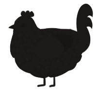 A sable chicken with a speckle pattern
