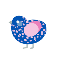 (unnamed), a ultramarine and pink chicken with a speckle pattern