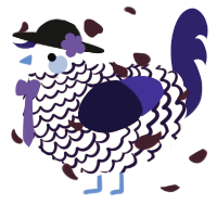 A tumblr and apple chicken with a lace pattern