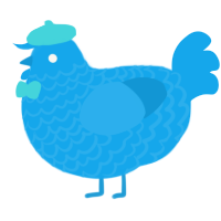 A sky chicken with a lace pattern