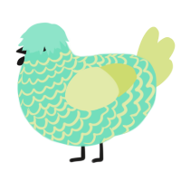 Peep, a mint and lemon chicken with a lace pattern