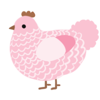 A rose chicken with a lace pattern