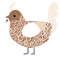 A brown and cream chicken with a double-lace pattern
