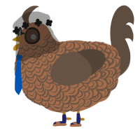 A brown and bark chicken with a double-lace pattern