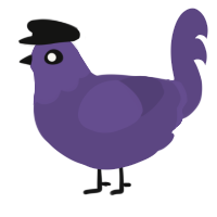 A overcast chicken with a head pattern