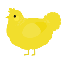 A yellow chicken with a neck-band pattern