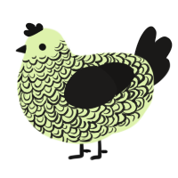 A apple and sable chicken with a double-lace pattern