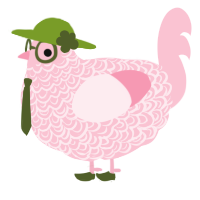 A rose chicken with a double-lace pattern