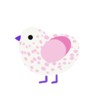 Nosebleed, a white and pink chicken with a speckle pattern