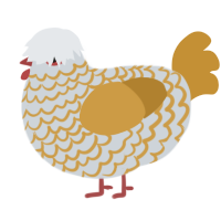 A mist and gold chicken with a lace pattern