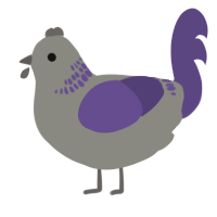 A ash and overcast chicken with a neck-band pattern