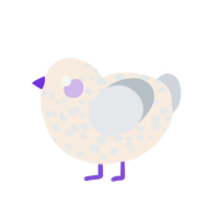 (unnamed), a cream and mist chicken with a speckle pattern