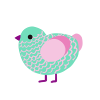 (unnamed), a mint and pink chicken with a lace pattern