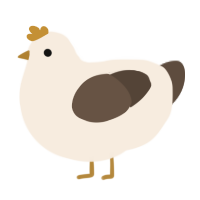A cream and bark chicken
