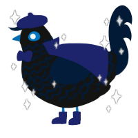 A black and tumblr chicken with a lace pattern