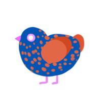 Blue Rock Thrush, a ultramarine and vermilion chicken with a speckle pattern