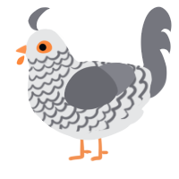 A sable and ash chicken with a lace pattern