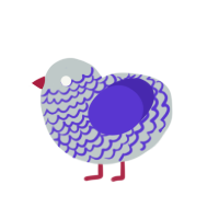 Grand Theft Auto, a silver and indigo chicken with a lace pattern