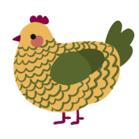 A honey and olive chicken with a lace pattern