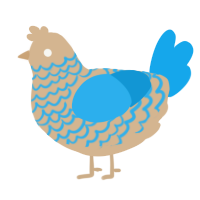 A beige and sky chicken with a lace pattern