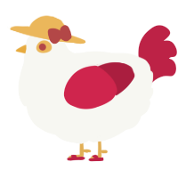 A white and crimson chicken