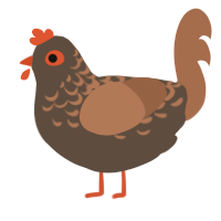A bark and brown chicken with a half-lace pattern