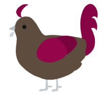 A bark and maroon chicken